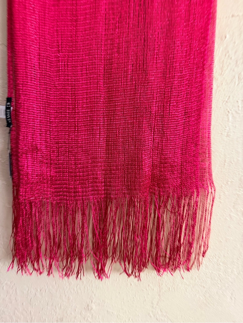 Elegant Fuchsia Fringe Scarf - Lightweight Women's Wrap - Picture 3 of 5